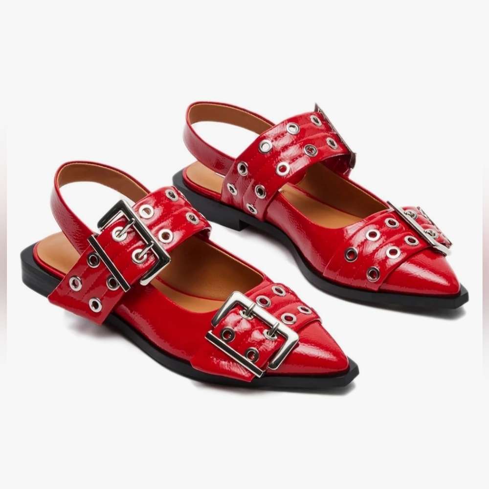 Buckle Slingback Flats